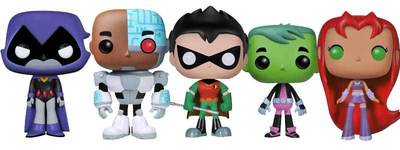 FUNKO POP! Teen Titans Go!__ROBIN_STARFIRE_BEAST BOY_RAVEN_CYBORG