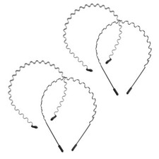 4pcs Unisex Headbands for Men Black Spring Wavy Hair Bands Men Headband for Hair