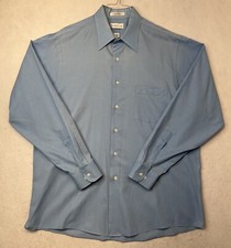 Van Heusen Button Up Shirt Men's Long Sleeve Size 17 34/35 blue