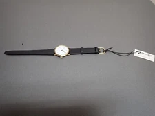 NEW Projects Watches PJT-7401BR-BK Bodoni Brass 33mm Black Leather Band Watch