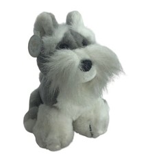 Vtg Russ Berrie SCHNAPS Schnauzer Puppy Dog Plush Stuffed Animal 7" Korea Made