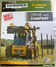 Factory Danuser T3 Driver Post Driver Dealership Spec Brochure FREE SHIPPING
