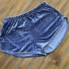 Madrag Shorts Medium Purple Velour crochet drawstring booty Sleep USA Made 2"