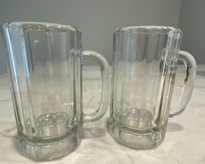 2 Libbey Beer Mug Heavy Glasses 12 oz Root Beer Float Restaurant Barware
