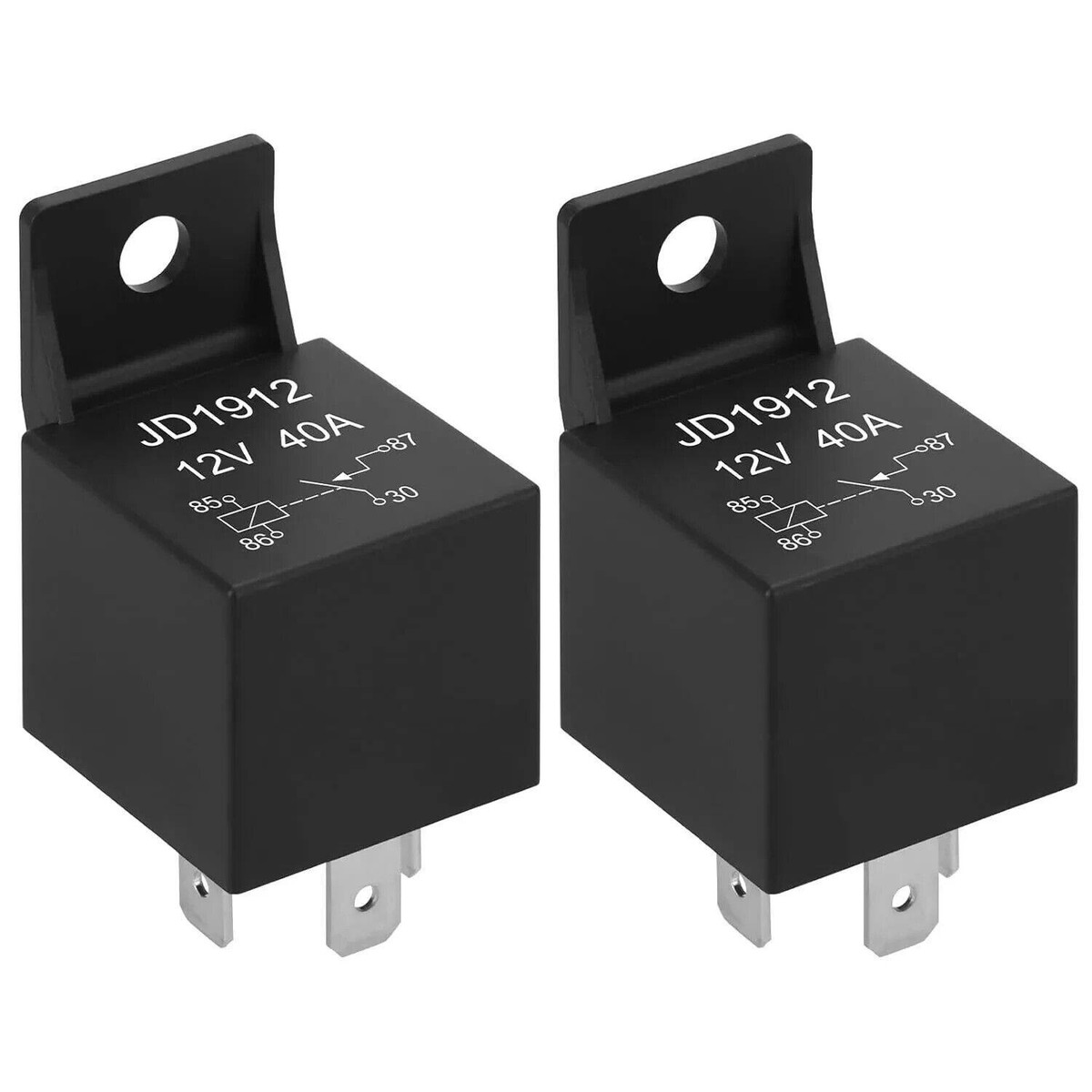 Relè Automobilistico JD1912 12V 40A con Staffa di Montaggio Relè 4 Pin 40A aut