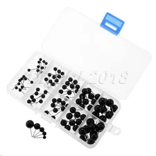 100Pcs  4/5/6/8/10mm Black Glass Eyes Needle Felting Teddy Bears Dolls Animals