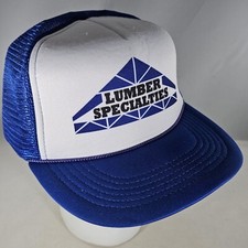 Lumber Specialties Hat White Blue Trucker Mesh Adjustable Snapback Cap