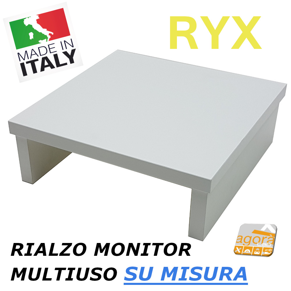 RIALZO MONITOR PC TV PIANETTO 30x30x10H APPOGGIO SUPPORTO MENSOLA RYX MULTIUSO