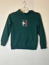 Kids Classic Vintage Tommy Hilfiger Green logo Hoodie size Medium 10/12