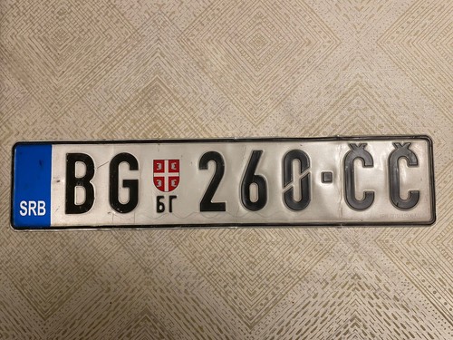 SERBIA BELGRADE BLUE BAND # BG-260-CC RARE LICENSE PLATE