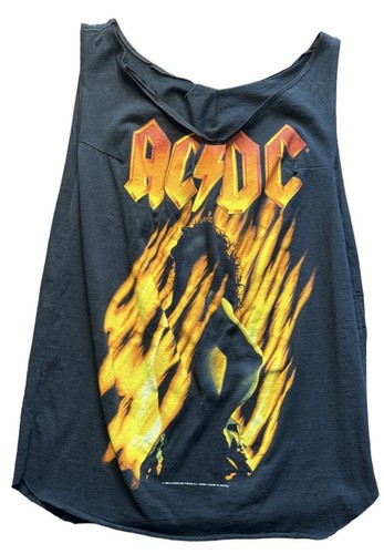 Chopped 90’s AC/DC Bonfire Tank T-Shirt Altered Black Medium | eBay