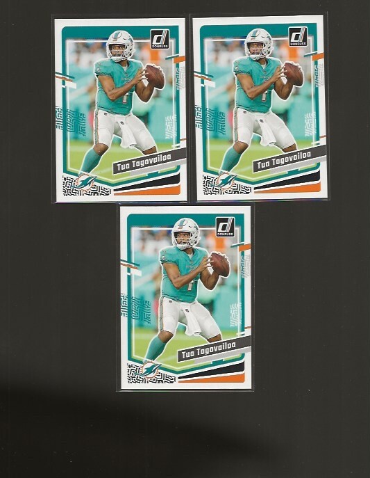 2023 PANINI DONRUSS TUA TAGOVAILOA #190 LOT OF 3 CARDS