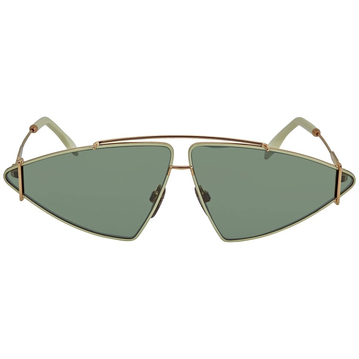 New Genuine Burberry Kingdom Women Sunglasses Gold Green Metal BE