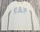 Gap Kids Girls X-Large 12 White & Blue Sequins GAP Logo Shirt. Nwt