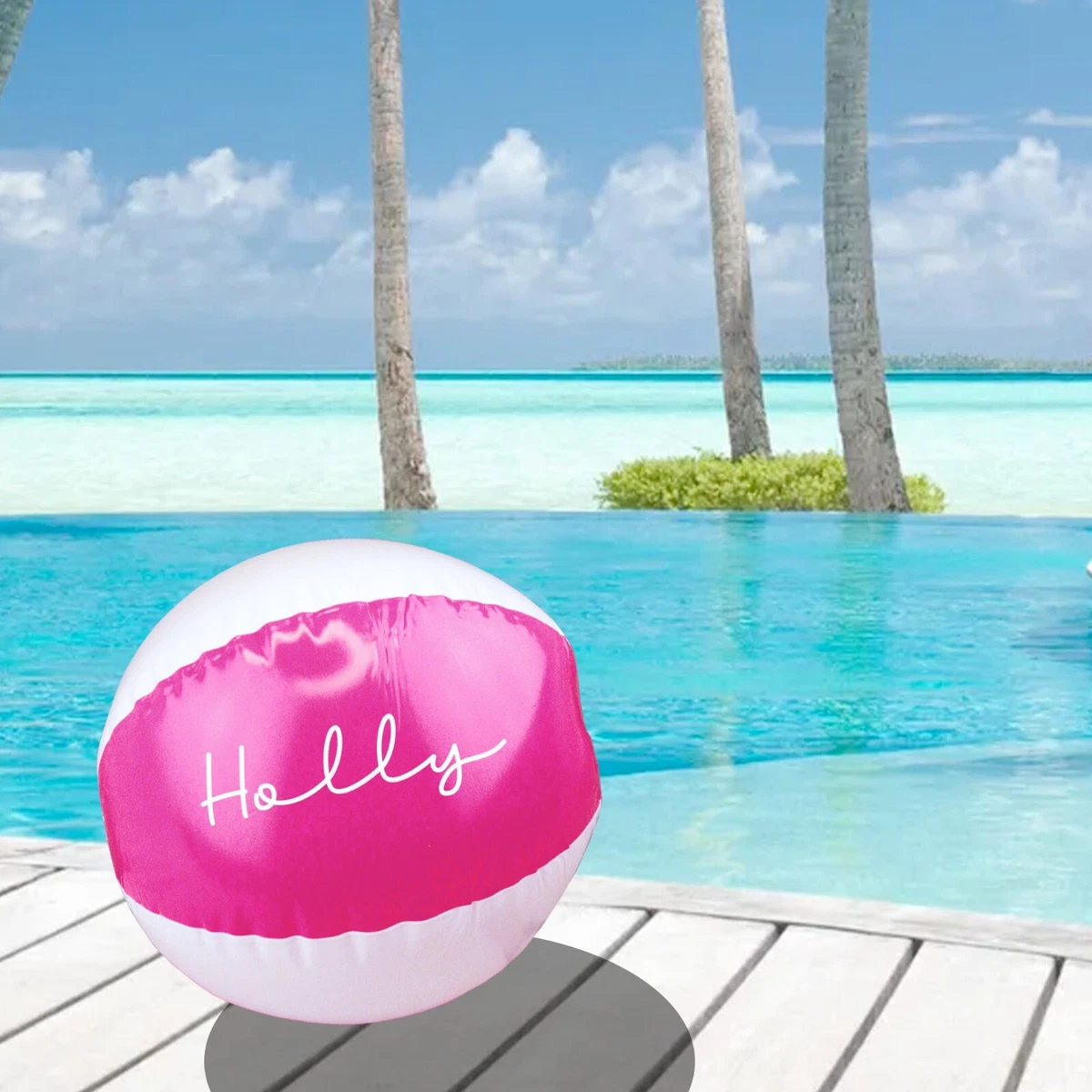 Pink and white sales beach balls