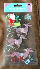 JOLEE'S 3D Dimensional Stickers FLYING SANTA  ONLY ONE ON EBAY  FREE SHIPPING! *