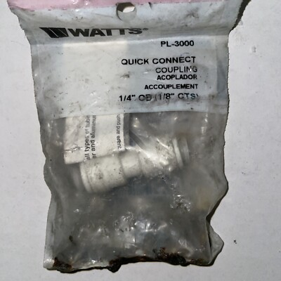 #ad Watts Aqualock 1 4quot; OD Push Coupling PL 3000 quot Damaged Package $6.99