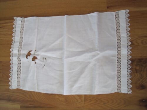 Tatted Lace Towel Antique 17"x26" - Afbeelding 1 van 6