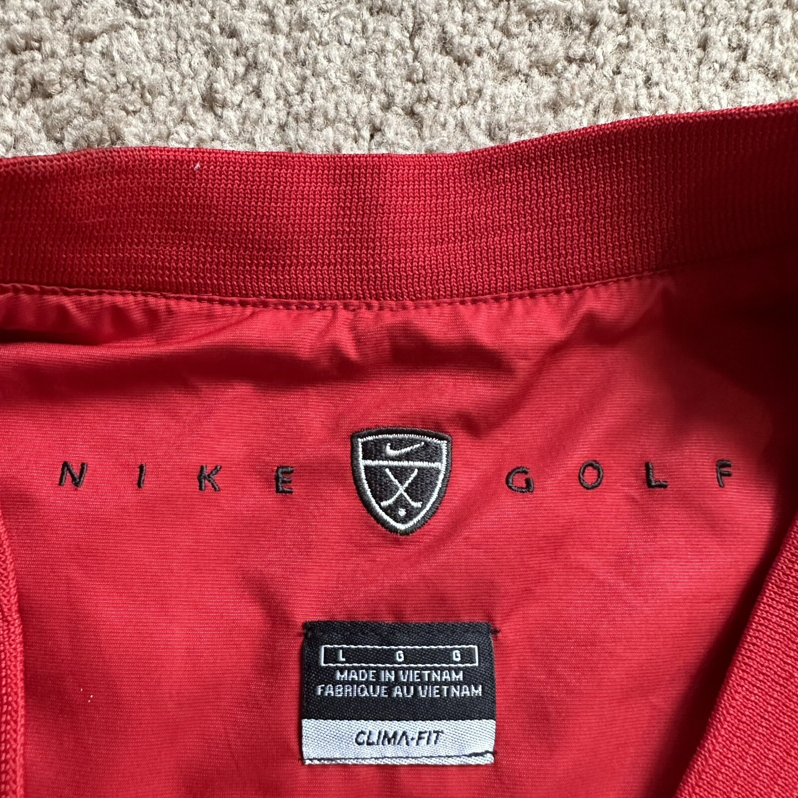 SACAI X NIKE Nike Golf Giacca a Vento Uomo Pullover Grande Scollo V Clima Fit Rosso Zip Tasche
