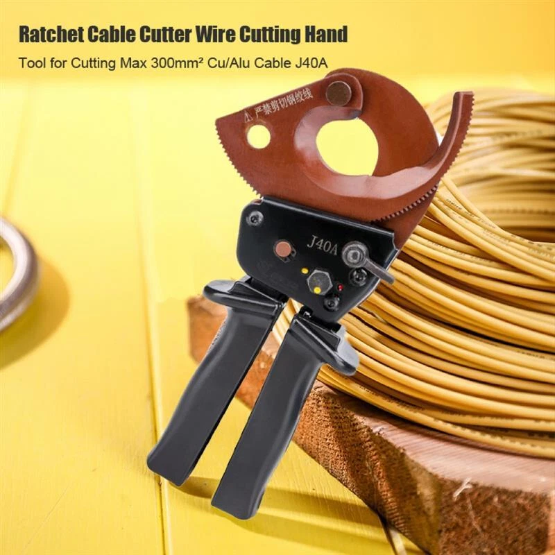 Cortador de cable de trinquete Herramienta de corte de alambre de acero al manganeso Alicate cortador de alambre Foto 2 de 4