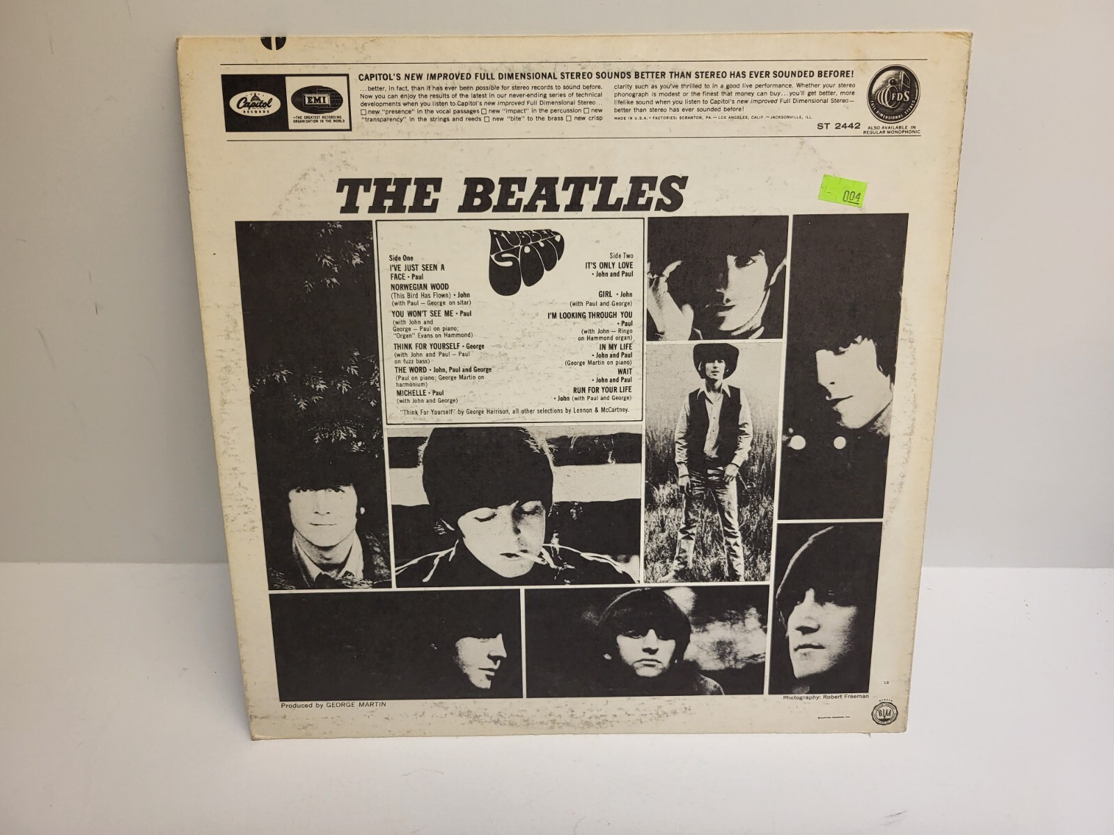 The Beatles Rubber Soul Green Label ST2442 VG++++ Vinyl VG+ cover