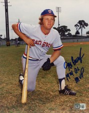 JEFF BURROUGHS SIGNED 8x10 PHOTO + 1974 AL MVP TEXAS RANGERS LEGEND BECKETT BAS