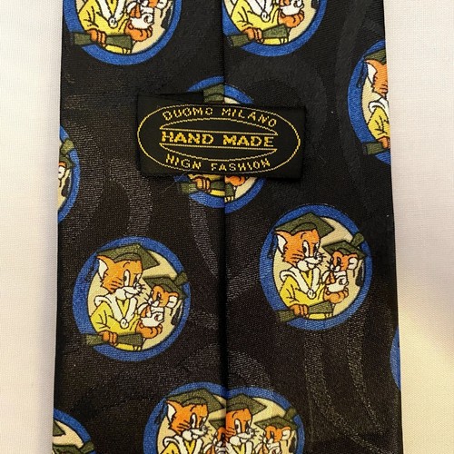 #7928 Vintage Duomo Milano Handmade Tom and Jerry Graduation Mens Necktie - Picture 3 of 5