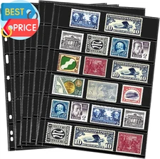 20 Sheets Stamp Pages Collector Stamp Collecting Album Binder Standard 9 Hole