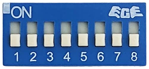 2 Pack DIP Switch with 8 Switches, 16-Pin, SPST, Blue Color
