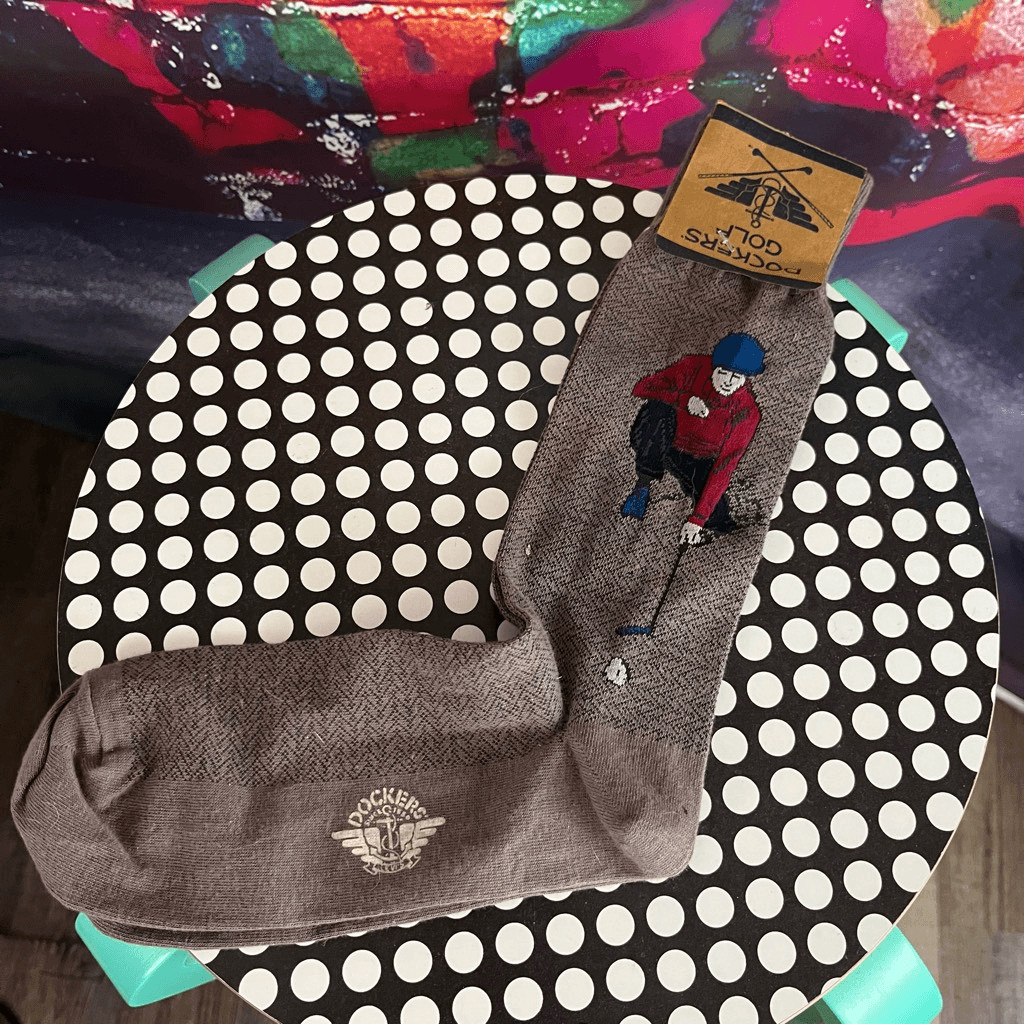 Deadstock Dockers Brand Golf Socks Golfer Design Shoe Size 8