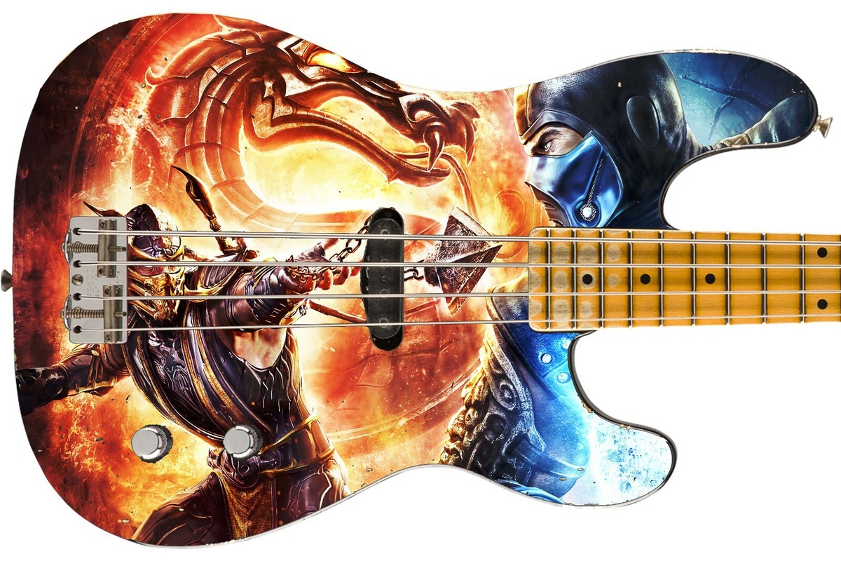 Guitar Skin Axe Wrap Re-skin Electric Bass Body Reface Sub Zero
