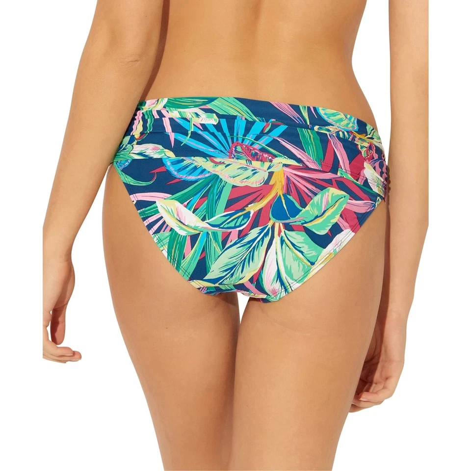 BLEU ROD BEATTIE Floral Stretch Sarong Foldover Waist Hipster Bikini Bottoms 12 - Image 2 of 2