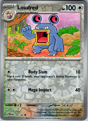 Pokemon - Loudred - 149/182 - Paradox Rift - Reverse Holo - NM/M