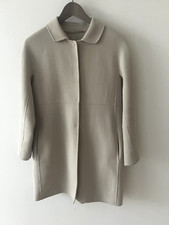 S Max Mara Angora Wool Coat Size 10 Knee Length Elegant Grey