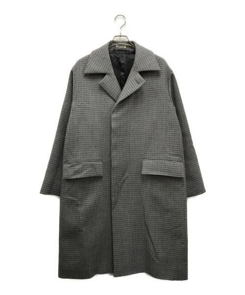 Auralee Double Face Check Soutien Collar Coat