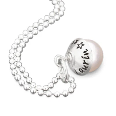 SAMAVAYA Taufkette Perle Taufschmuck TAUFPERLE 925 Namensgravur Taufe Mädchen Jungen