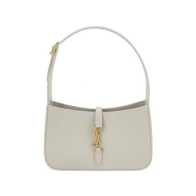 Authentic YSL Saint Laurent Le 5 à 7 Shoulder Bag Off-White Smooth