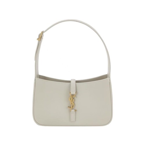 Authentic YSL Saint Laurent Le 5 à 7 Shoulder Bag Off-White Smooth Calfskin Gold