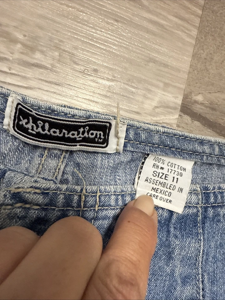 Винтажный кнопка мухи женщин широкие ноги без задника средний стирка ретро Y2K 90-х рейв джинсы 11 - Изображение 3 из 4