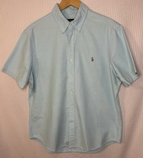 Ralph Lauren Men's Short Sleeve Button Down Shirt Size XL TG Light Blue Pony