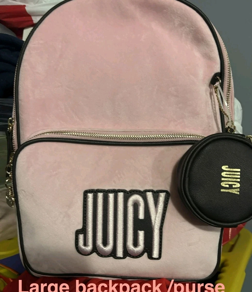 Juicy Couture Large Strawberry Backpack Pink White Berry Sweet Bag NWT Y2K Juicy Couture Pink Cherry Large Travel Backpack School Zip  main image 4
