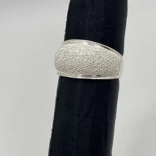 Sterling Silver Diamond Cut Glitter Effect Ring