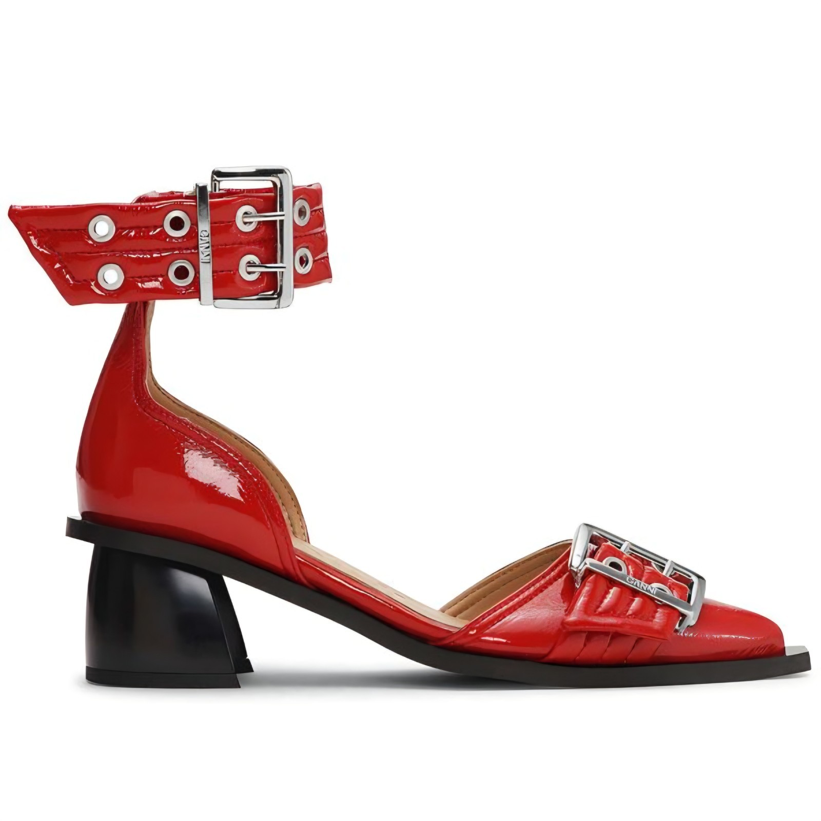 Ganni Buckle Pump in Racing Red BNWT Sz 40