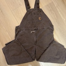 Carhartt Insulated Bib Overalls Mens Size Canvas Double Knee Vintage