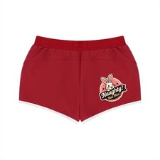 Women's "Naughty But Nice" Retro Contrast Binding Shorts Red (Medium)