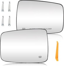 Left Driver and Right Passenger Side View Heated Mirror Glass with Backing Plate