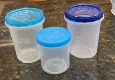 2 Ziploc Round Twist N Lock Container 32 Oz + 1 Lock N Lock 19 Oz. w/Twist Lid