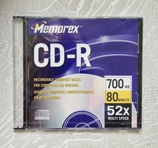 Memorex CD-R 700MB 80 Minute 52x Multi Speed Blank Recordable Disc Slim Case NEW