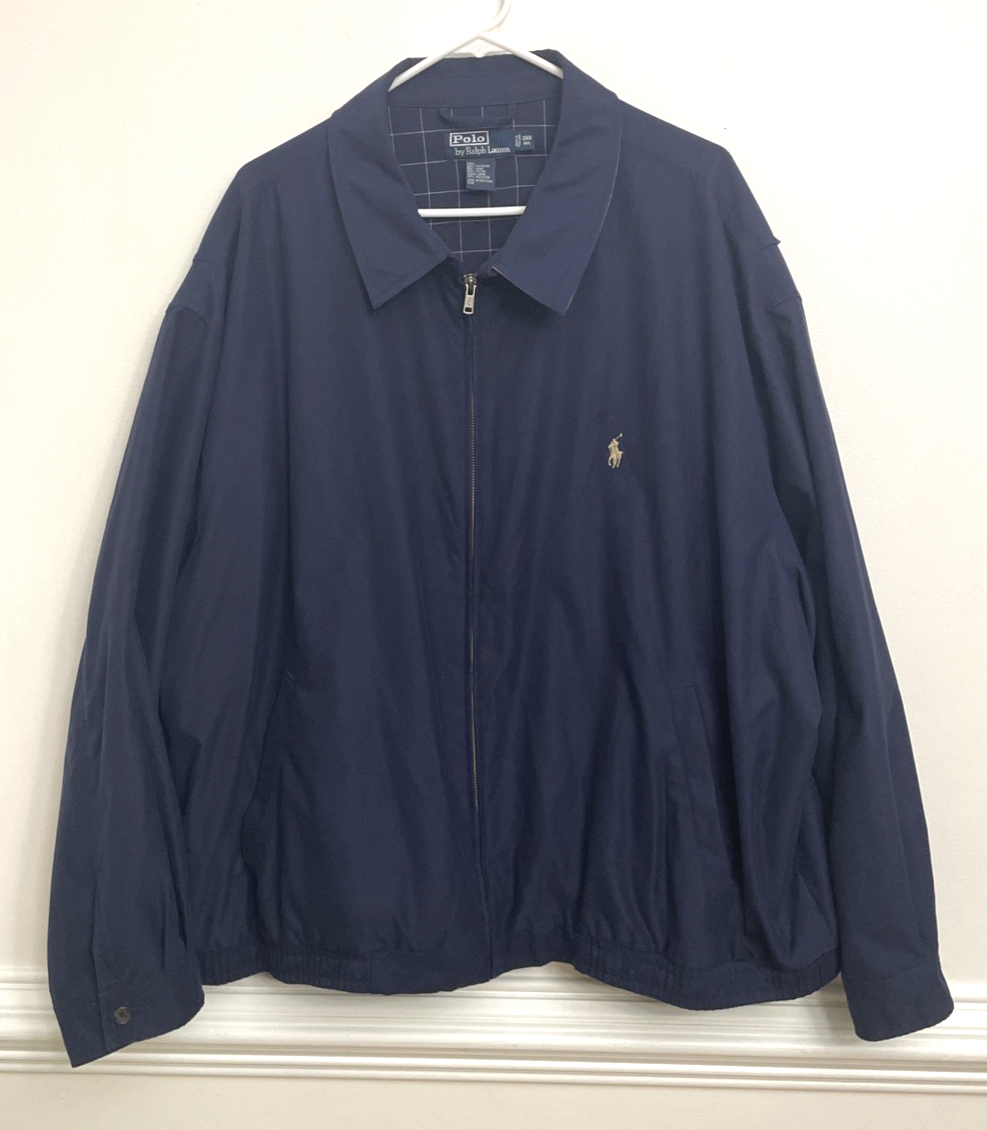 Polo Ralph Lauren giacca uomo taglia 3XB blu navy marrone pony classico grande e alto