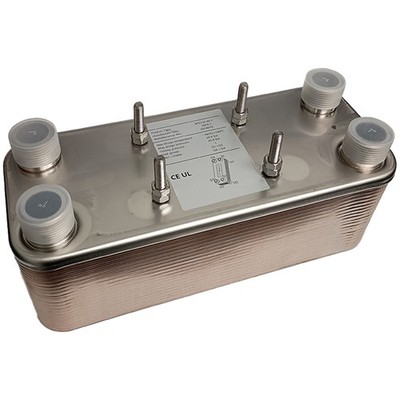 5''x12'' Brazed 40 Plate Heat Exchanger Outdoor Wood Furnace [1'' MPT]
